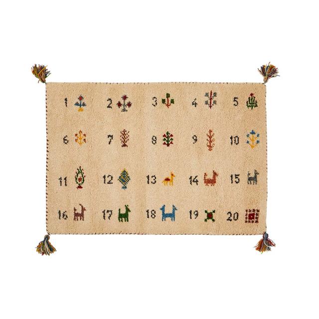 Gabbeh/ギャッベ インド製マット 約60cm×90cm カーペット ラグ マット 玄関マット H94517_9