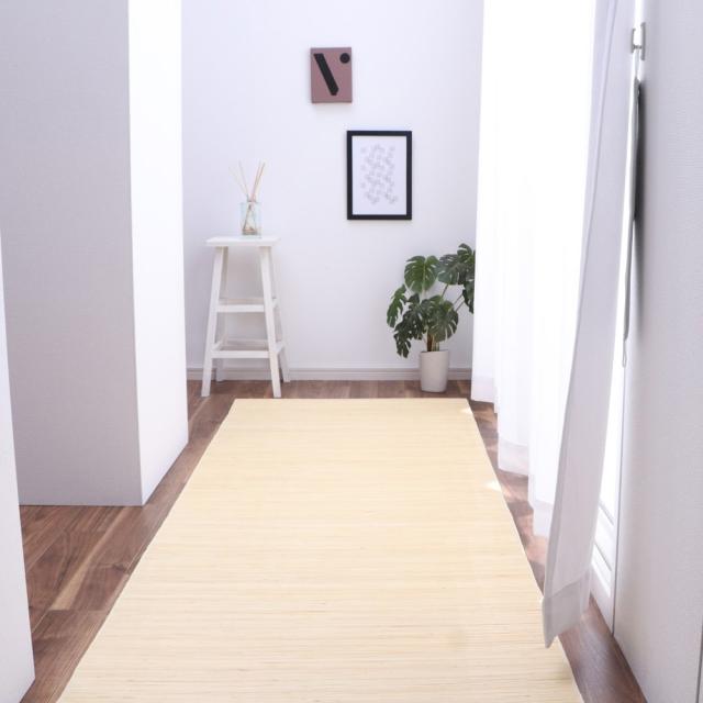 ≪約80×420cm≫ 39穴の籐廊下敷き カーペット ラグ マット 654558_1