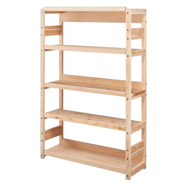 日田杉 天然木頑丈ラック ハイタイプ 幅120cm リビング収納 キャビネット リビングボード 626307