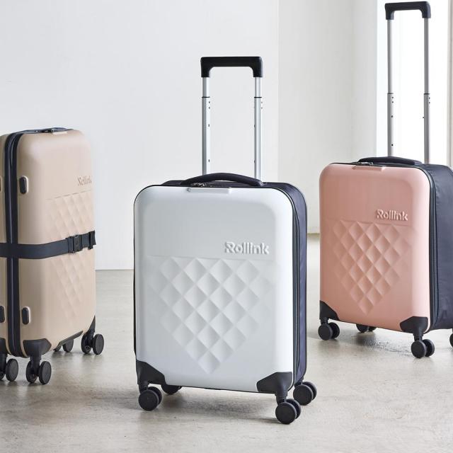 Rollink/ローリンク 薄くたためるスーツケース4輪タイプ 39L ホワイト（特別セット） スーツケース ハードタイプ H75203