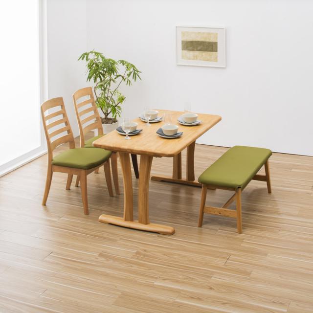 角丸優しいダイニングテーブル 2本脚 幅125奥行75cm テーブル ダイニングテーブル 628802