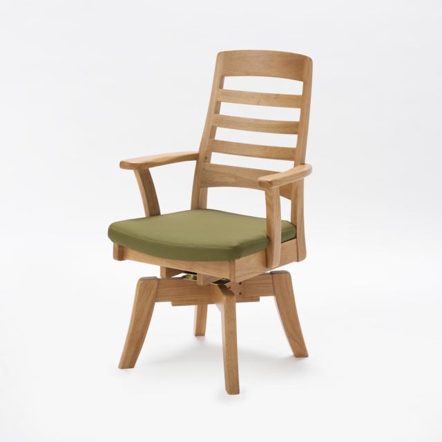 角丸優しいテーブルダイニングシリーズ 回転アームチェア 椅子 チェア 回転椅子 628810