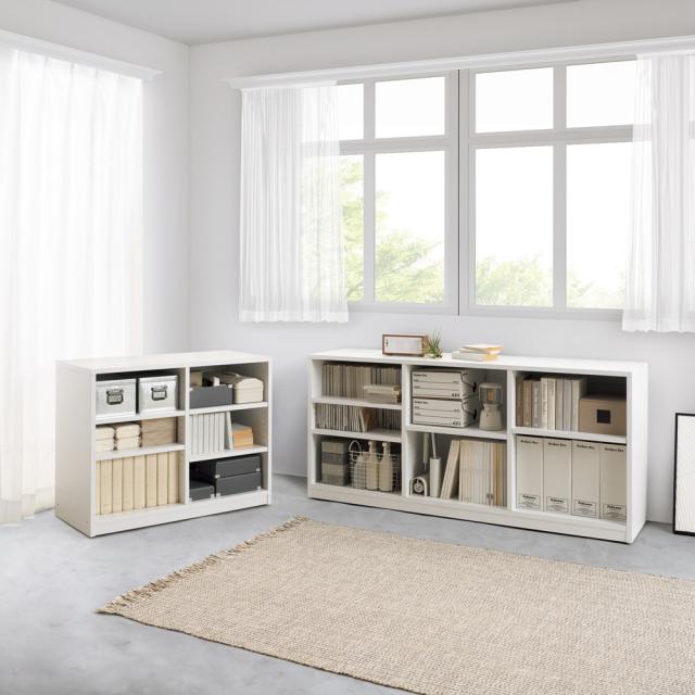 隠しキャスター付きオープンラック 幅120cm奥行40cm高さ70cm 本棚 ラック シェルフ ウッドラック 木製シェルフ 644105_1