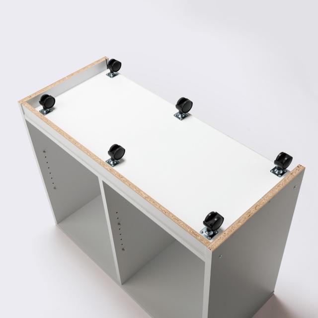 隠しキャスター付きオープンラック 幅120cm奥行40cm高さ70cm 本棚 ラック シェルフ ウッドラック 木製シェルフ 644105_4