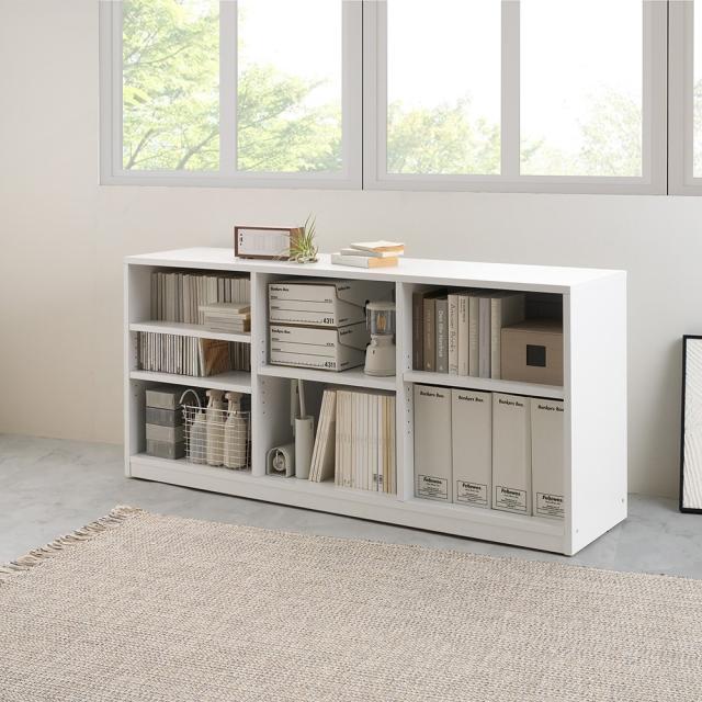 隠しキャスター付きオープンラック 幅120cm奥行40cm高さ70cm 本棚 ラック シェルフ ウッドラック 木製シェルフ 644105_6