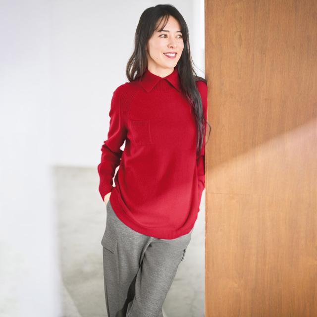 カシミヤニット スリットネック プルオーバー ニット セーター ニットセーター A27901 カシミヤニット スリットネック プルオーバー ニット セーター ニット