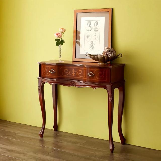 イタリア製猫脚シリーズ コンソールデスク 机 パソコン PC ワーク 袖机