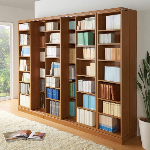 本棚 ラック シェルフ コミックラック 本格仕様 快適スライド書棚 オープン 4列 530503の通販は 99,900円