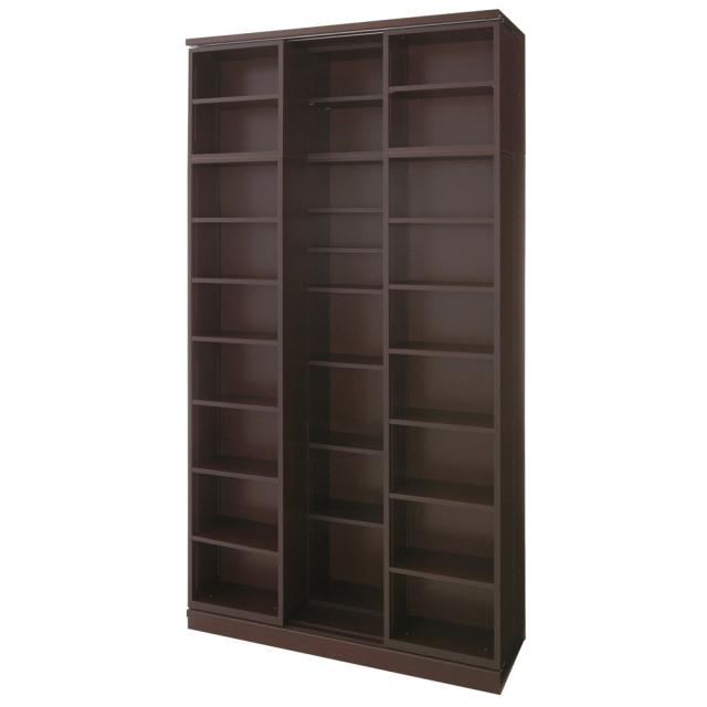 本格仕様 快適スライド書棚 オープン・上置き付き 2列 本棚 ラック