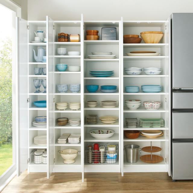 食器のサイズに合わせて選べる食器棚 幅30cm奥行42cm高さ180cm キッチン収納 キッチンボード LM0167