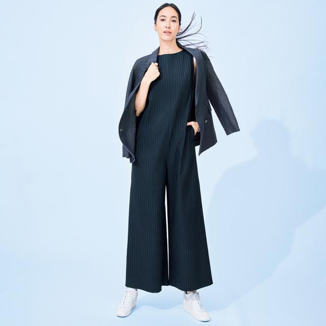 ツイル ストライプ コンビネゾン パンツ サロペット オールインワン 110702