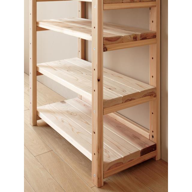 国産杉頑丈突っ張りラック（本棚） 幅99奥行38cm 本棚 ラック