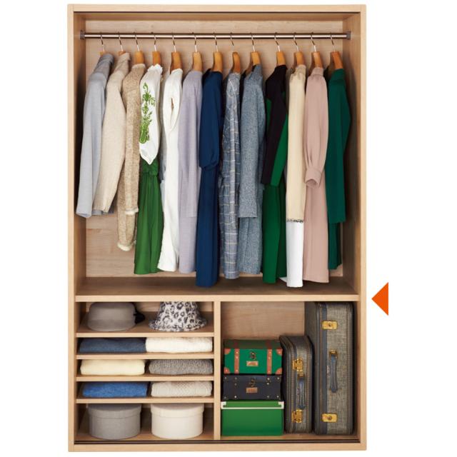 天然木調 引き戸クローゼットハンガー オシャレな北欧風デザイン】天然木調 引き戸クローゼット