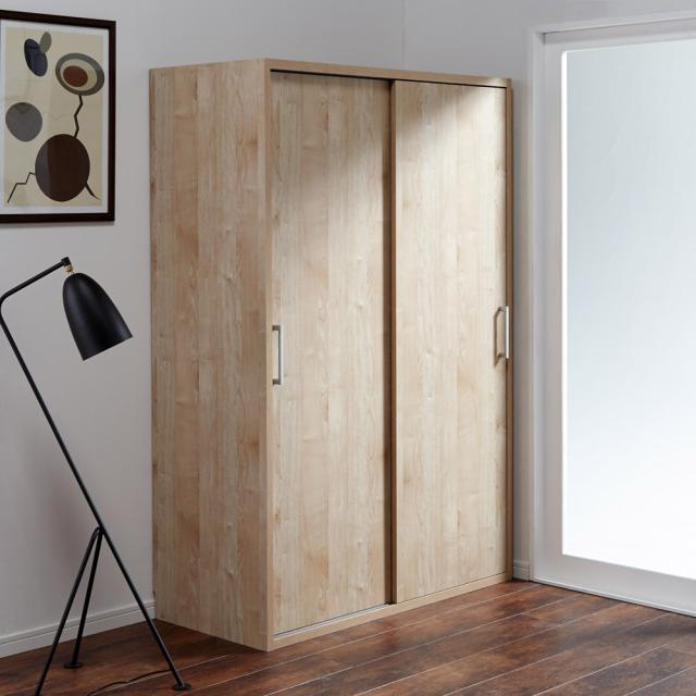 【期間限定】天然木調 引き戸クローゼットハンガー 幅120cm オシャレな北欧風デザイン】天然木調 引き戸クローゼットハンガー 幅