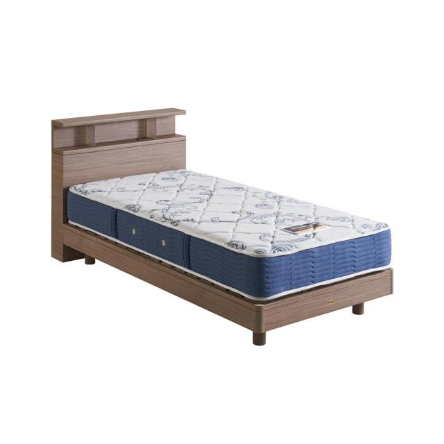 ベッド ≪シングル幅98cm≫SIMMONS/シモンズ シェルフII 脚タイプベッド 6.5インチマットレス付き H73774の通販は