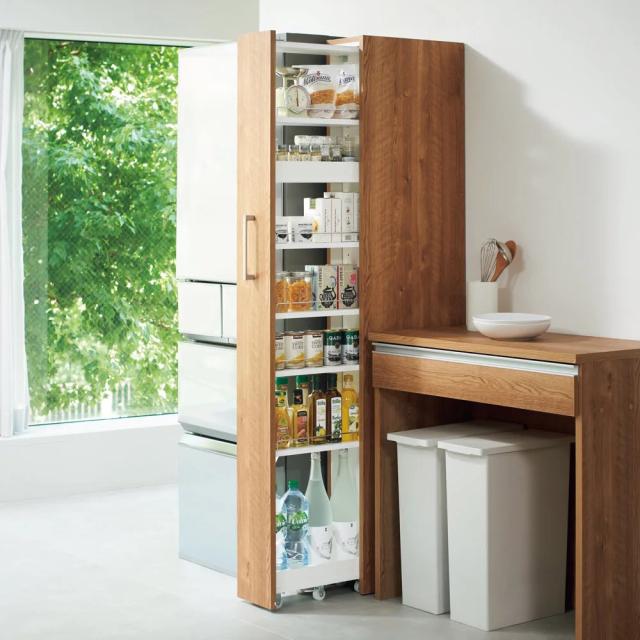 キッチン 冷蔵庫横 隙間 すき間 収納 おしゃれ ≪幅20cm≫ 42サイズから選べる すっきり隠せる頑丈隙間ワゴン 奥行55高さ180cm 629927