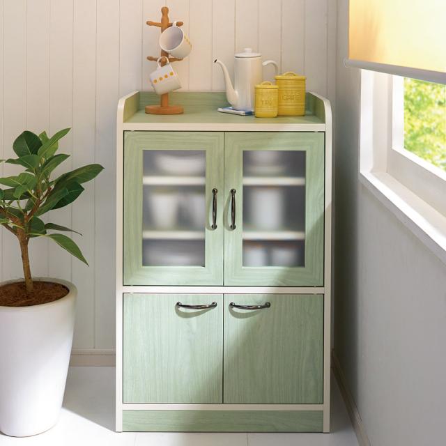 キッチン収納ミニ食器棚シリーズ キャビネット小（高さ90.5cm） キッチン収納 キッチンボード 630424