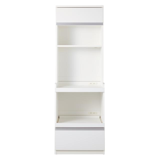 大型レンジが置ける家電収納庫 3段レンジラック・幅60cm キッチン収納 レンジ台 キッチンラック 629631