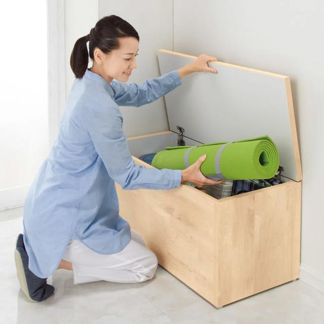 玄関 ベンチ 収納 ベンチボックス 耐荷重100kg！組立不要 収納庫付ベンチ ボックスタイプ・幅60cm奥行31cm 下駄箱 玄関周り雑貨 640531_7