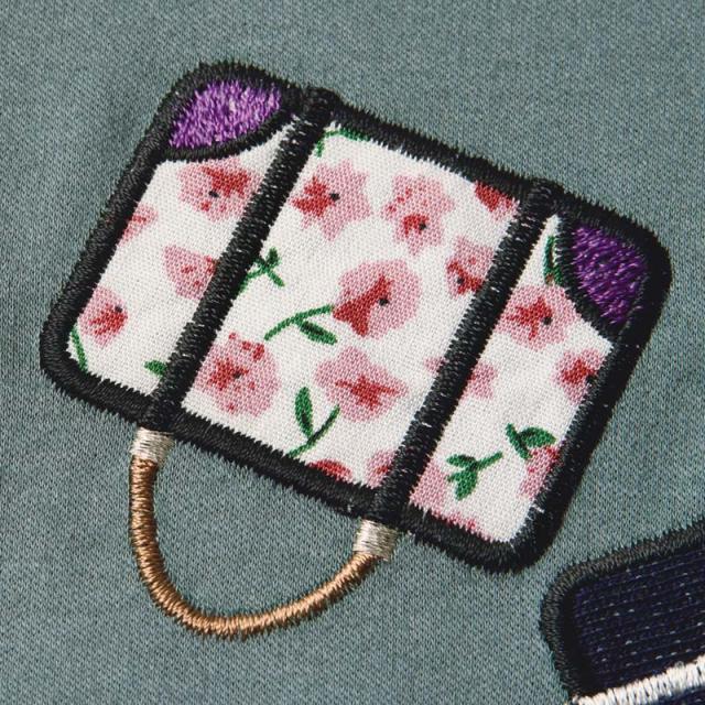 バッグモチーフ パッチワーク刺しゅう Tシャツ（日本製） トップス