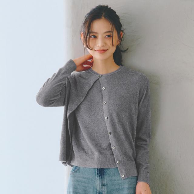 ラメ入りモール糸 ニット カーディガン ニット セーター ニットカーディガン 103102