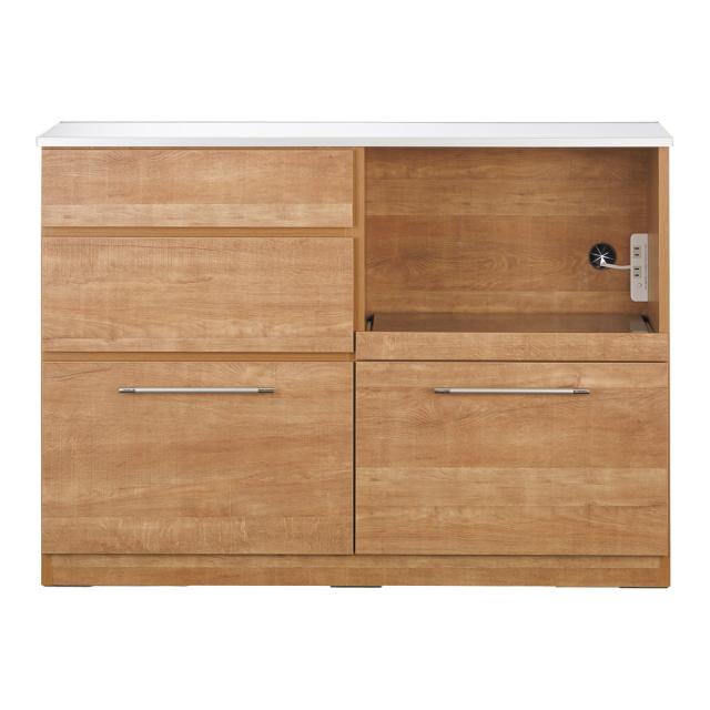 Cretty/クレッティ ステンレス天板 ナチュラルモダンキッチン収納 カウンター幅120cm キッチン収納 キッチンカウンター H91959