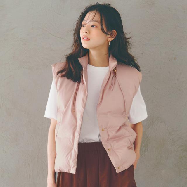 高密度タフタ ショートダウンジレ ジャケット ベスト ジレ 102701