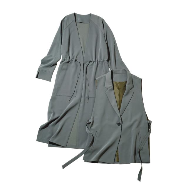 レイヤードデザイン とろみ 2点セット ジャケット ベスト ジレ 103301