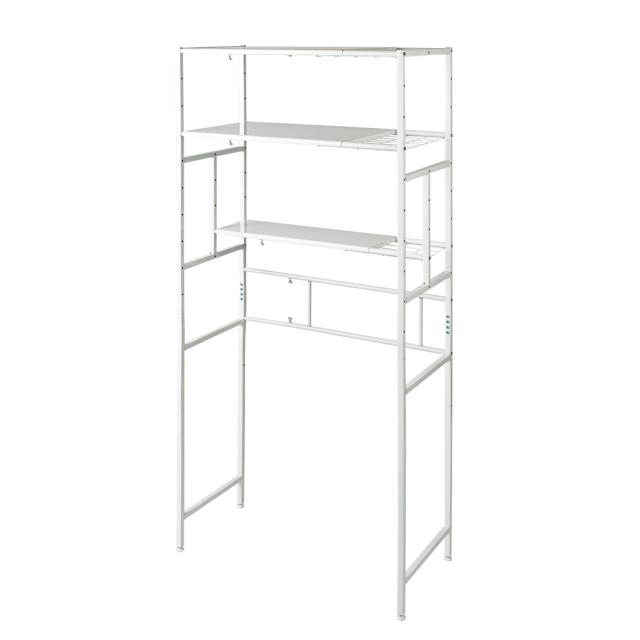 【棚3段タイプ】作業がしやすい 大容量ランドリーラック 幅69cm-89cm奥行44cm高さ192cm 洗濯用品 洗濯機ラック ランドリーラック 630910