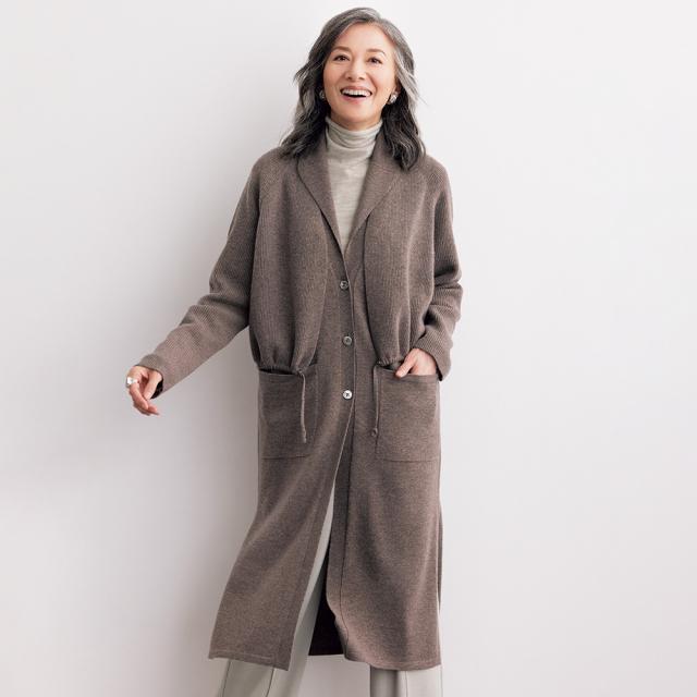 ウールカシミヤ ショールカラー ニットジレ ジャケット ベスト ジレ 126302