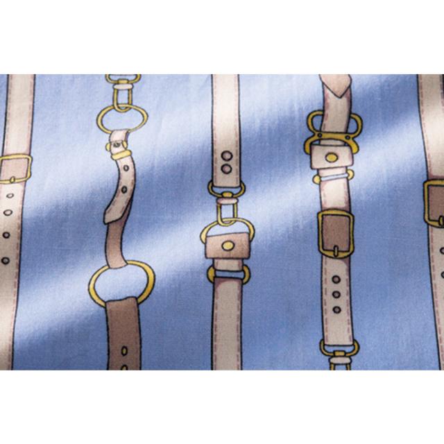 イタリア素材 ベルト柄 シャツ シャツ ブラウス 128602 イタリア素材 ベルト柄 シャツ シャツ ブラウス 128602