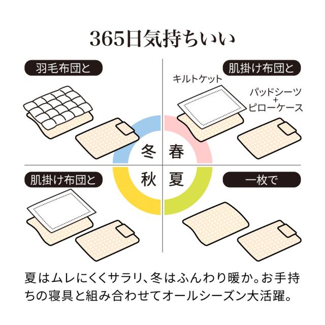綿 冬 夏 敷パッド パットシーツ ベッドシーツ 新生活 ≪ダブルロング｜約140×210cm≫ パシーマ（R）EX 無地 敷きパッド 653308_8