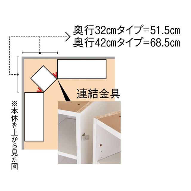 コーナーまで有効に使える幅・高さぴったり本棚 オープン・コーナータイプ 幅30cm奥行42cm高さ180cm 本棚 ブックシェルフ 書棚 643885_4