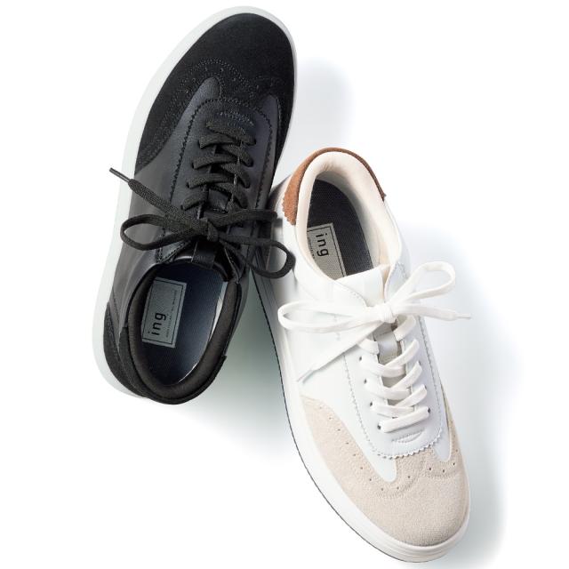 ing/イング 素材コンビ スニーカー スニーカー コンフォートシューズ ヒールスニーカー 131004