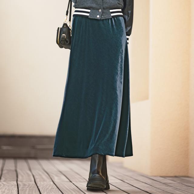 2ウェイ ストレッチ スノーベロア ナロースカート スカート フレアスカート ギャザースカート 137003