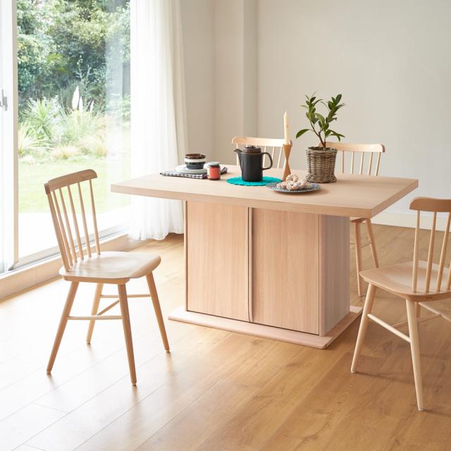 アンティーク風テーパーダイニングテーブル 正方形 幅80cm×80cm