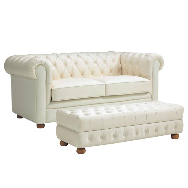 ソファ レザーソファ LeClass/ルクラス チェスターフィールド 本革張りレザーソファ ラブソファ 2人掛けソファ 幅171cm H72204の通販は