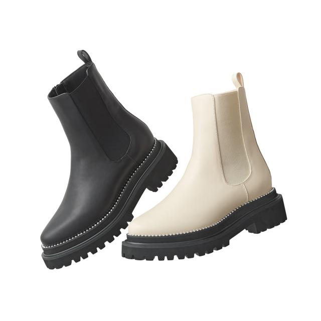 ブーツ ブーティ ショートブーツ metoka/メトカ サイドジップ タンクソール レザー ブーツ 279502 16,128円