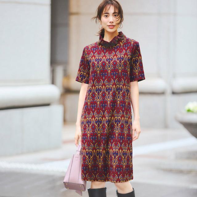 ワンピース チュニック プリント 柄ワンピース AMETHIST/アメジスト ジャカード ワンピース（イタリア製） 282901の通販は 23,900円