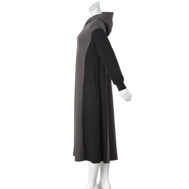 ワンピース チュニック ジャージーワンピース バイカラー ジャージー パーカ ワンピース 283201の通販は