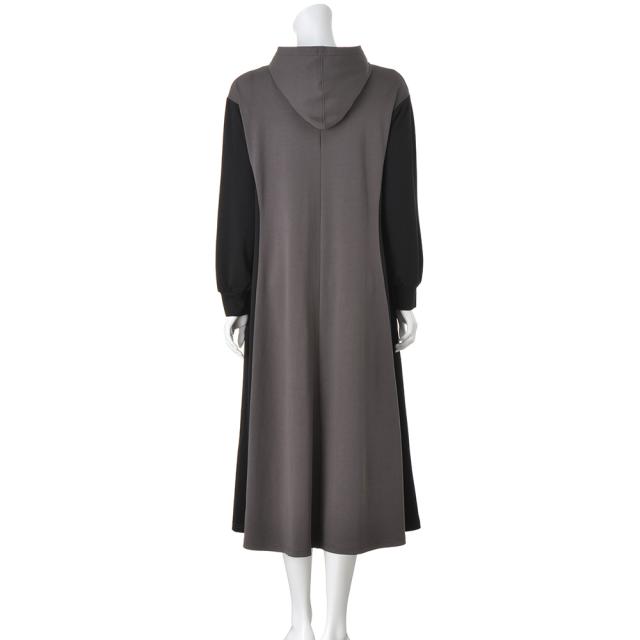 ワンピース チュニック ジャージーワンピース バイカラー ジャージー パーカ ワンピース 283201の通販は