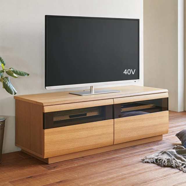 テレビボード ローボード テレビ台 テレビ台 幅120高さ42cm 【オーク材アールデザインシリーズ】 528933