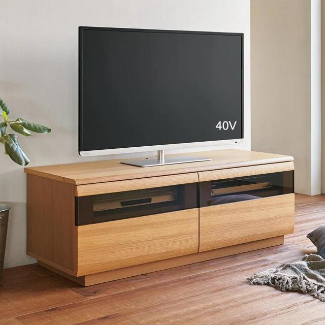 テレビ台 幅120高さ42cm 【オーク材アールデザインシリーズ】 テレビ台 テレビボード ローボード 628416