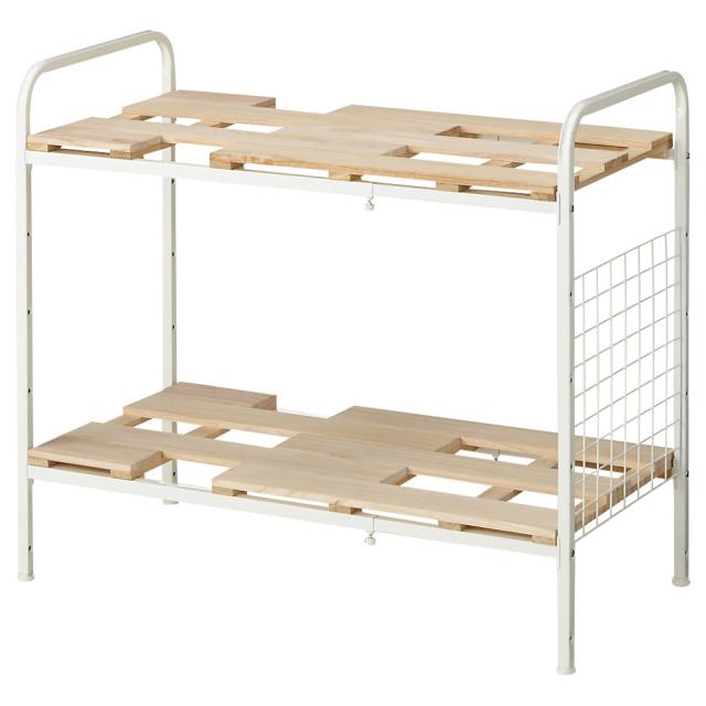 頑丈幅伸縮すのこ布団台シリーズ クローゼット棚2段 衣類収納 押入れ クローゼット収納 633213