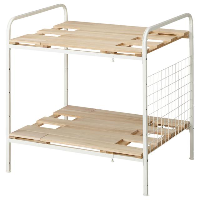 頑丈幅伸縮すのこ布団台シリーズ 押し入れ上段用棚2段 衣類収納 押入れ クローゼット収納 633215