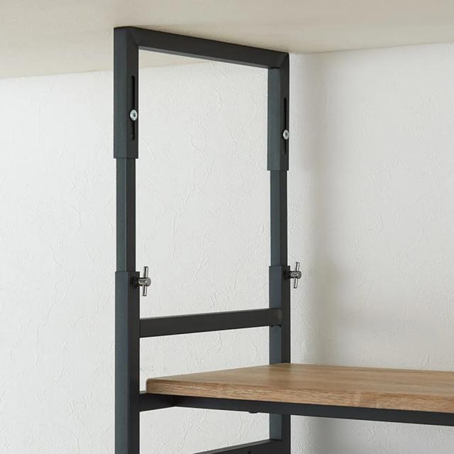 ブルックリンテイスト頑丈突っ張りラック 幅90cm奥行43cm高さ218-250cm 本棚 ラック シェルフ 突っ張り収納 643709_4