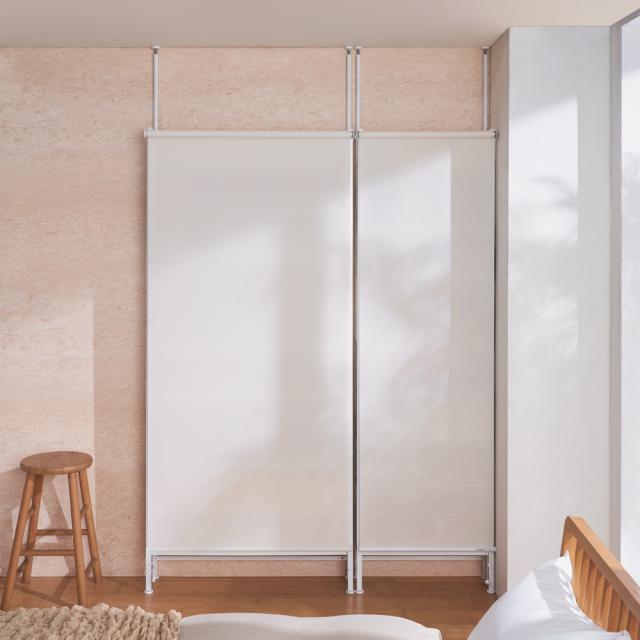 本棚 シェルフ 突っ張り収納 ラック ロールカーテン付き突っ張り