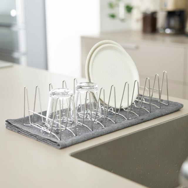 シンク周り用品 水切りかご ラック 吸水マット ≪水切りラック 単品≫ 3cmに縮む水切りラック〈lop looop〉 WW2078の通販は