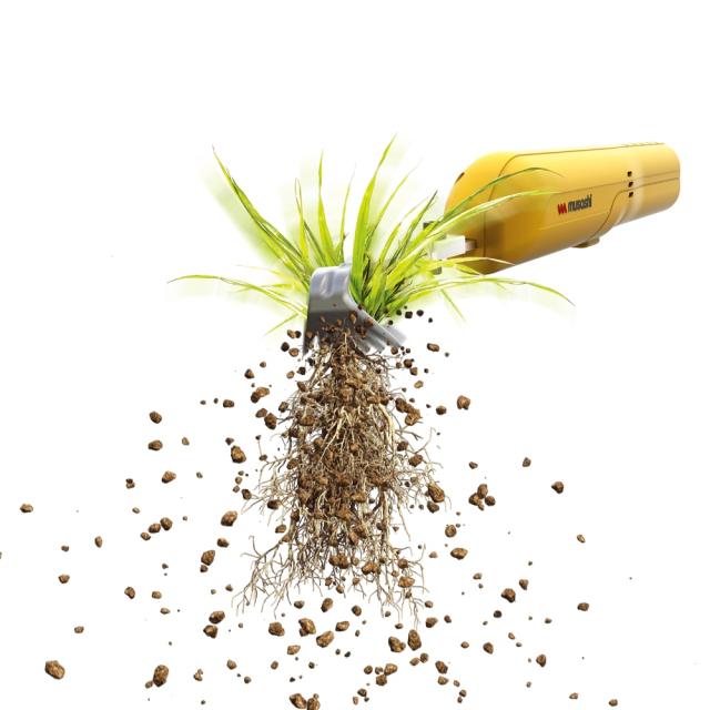 ガーデニングツール 庭手入用品 除草 雑草抜き 【ムサシ】充電式小型除草バイブレーター ハンドルセット（本体＋ハンドル） G71711の通販は