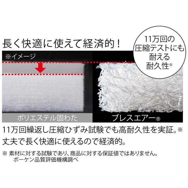 ≪セミダブル≫朝が違う。敷布団の決定版！ ブレスエアー（R）3つ折りマットレス リファイン ボリューム（厚さ9cm） 敷布団 582882_7